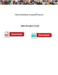 Aws Guardduty Unusual Protocol