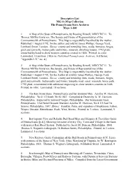 Descriptive List MG 11-Map Collection the Pennsylvania State Archives Maps 1-100