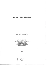 Intonation in Cantonese