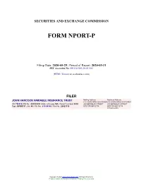 JOHN HANCOCK VARIABLE INSURANCE TRUST Form NPORT
