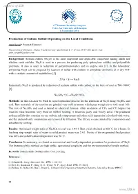 Production of Sodium Sulfide Depending on the Local Conditions
