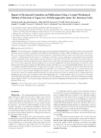 Report of the Special Committee on Publications Using a Largely Mechanical Method of Selection of Types (Art