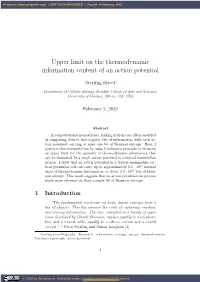 Upper Limit on the Thermodynamic Information Content of an Action Potential
