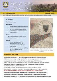 Forthcoming MHS Events