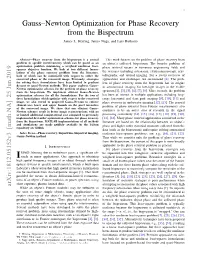 Gauss–Newton Optimization for Phase Recovery from the Bispectrum James L