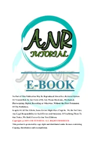 No Part of This Publication May Be Reproduced Stored in a Retrieval