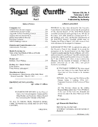 NS Royal Gazette Part I
