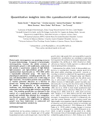 Quantitative Insights Into the Cyanobacterial Cell Economy
