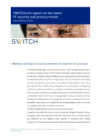 Switchcert Report on the Latest IT Security and Privacy Trends January/February 2018