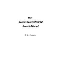 1981 Double Transcontinental Record Attempt