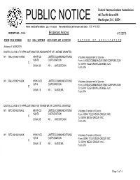 Broadcast Actions 4/11/2019
