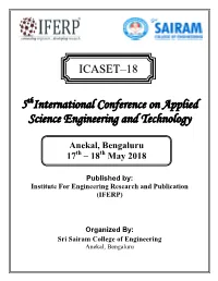 International Conference on Applied Science Engineering and Technology