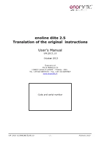 Manual Enoline ELITE