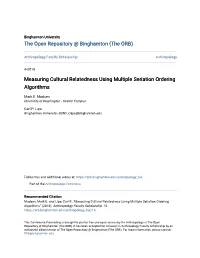 Measuring Cultural Relatedness Using Multiple Seriation Ordering Algorithms