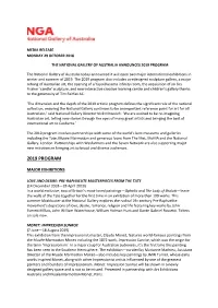 NGA Announces 2019 Program