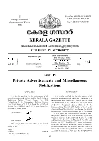 Private Advertisements and Miscellaneous Notifications