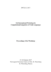 Proceedings of the Third Workshop on Computational Linguistics For