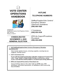 Vote Center Operations Handbook