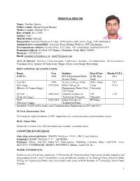 1 PERSONAL RESUME Name: Prashant Kumar