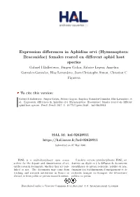 Expression Differences in Aphidius Ervi