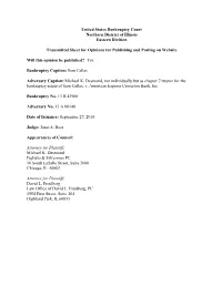 In Re Sam Callas; Michael K. Desmond, Not Individually but As Chapter 7
