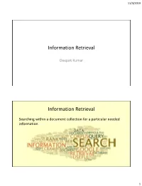 Information Rereival, Part 1