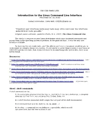 Introduction to the Linux Command Line Interface (Presented Oct
