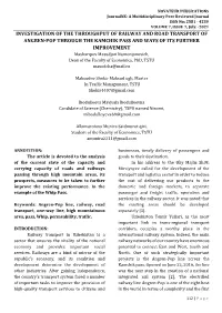 Investigation of the Throughput of Railway and Road Transport of Angren-Pop Through the Kamchik Pass and Ways of Its Further