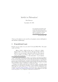Isabelle for Philosophers∗
