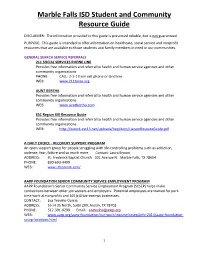 Marble Falls ISD Student and Community Resource Guide