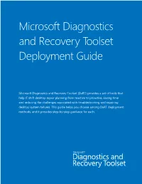 Microsoft Diagnostics and Recovery Toolset Deployment Guide