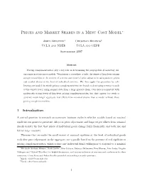 Prices and Market Shares in a Menu Cost Model∗