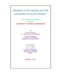 Problems of Fire Hazards and Their Management in Solapur District"