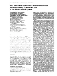 Slit1 and Slit2 Cooperate to Prevent Premature Midline Crossing of Retinal Axons in the Mouse Visual System