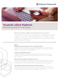 Trustedx Eidas Platform Remote Signing for Individuals