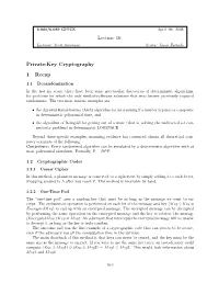 6.045J Lecture 13: Pseudorandom Generators and One-Way Functions