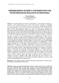 Abdurrahman Wahid's Contribution for Inter