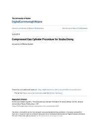 Compressed Gas Cylinder Procedure for Scuba Diving
