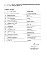List of Authorised Candidates for Gas Testing, Mate, Blaster