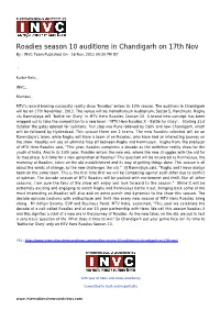 Roadies Season 10 Auditions in Chandigarh on 17Th Nov by : INVC Team Published on : 16 Nov, 2012 08:20 PM IST