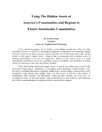 Using the Hidden Assets of America's Communities and Regions To