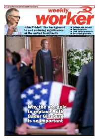 Why the Struggle to Replace Ruth Bader Ginsburg Is So Important Weekly 2 September 24 2020 1316 Worker LETTERS