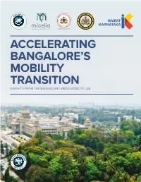 Accelerating Bangalore's Mobility Transition