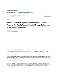Alaskan Eskimo and Polynesian Island Population Skeletal Anatomy: the "Pacific Arp Adox" Revisited Through Surface Area to Body Mass Comparisons