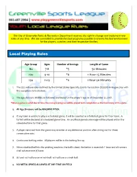 Local Playing Rules