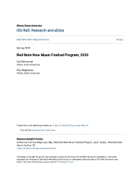 Red Note New Music Festival Program, 2020