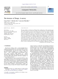 The Internet of Things: a Survey
