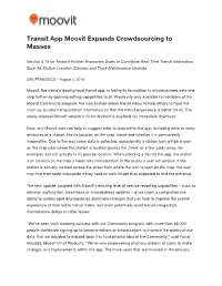 Transit App Moovit Expands Crowdsourcing to Masses
