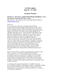AATI@Cagliari June 20 – 25, 2018 Accepted Sessions