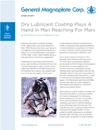 Dry Lubricant Coating Plays a Hand in Man Reaching for Mars